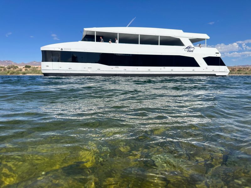 a small boat in a body of water